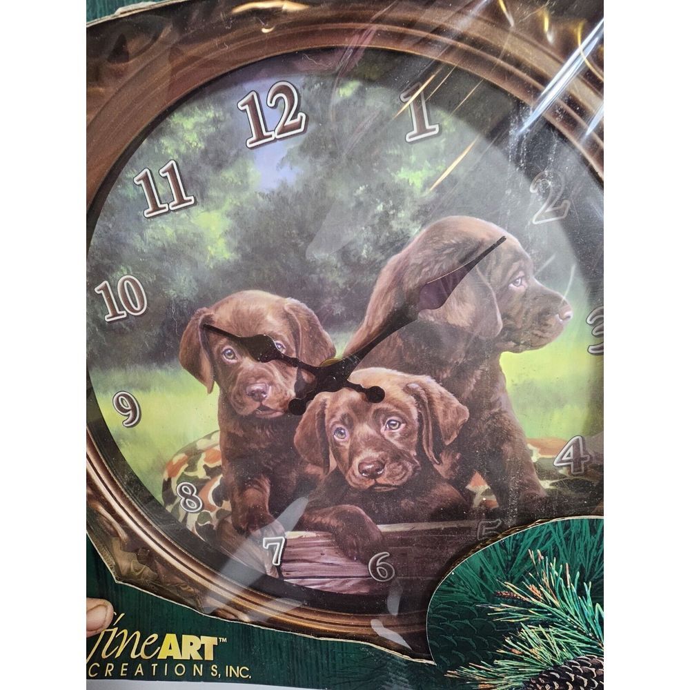 16" Labrador Retriever  Framed Wall Clock Chocolate Lab Fine‎ Art Wildlife